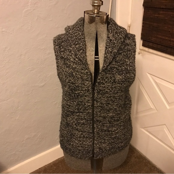 Eileen Fisher Tweedy Yak Merino Wool Blend Knit Sweater Vest Full Zip - Picture 7 of 8